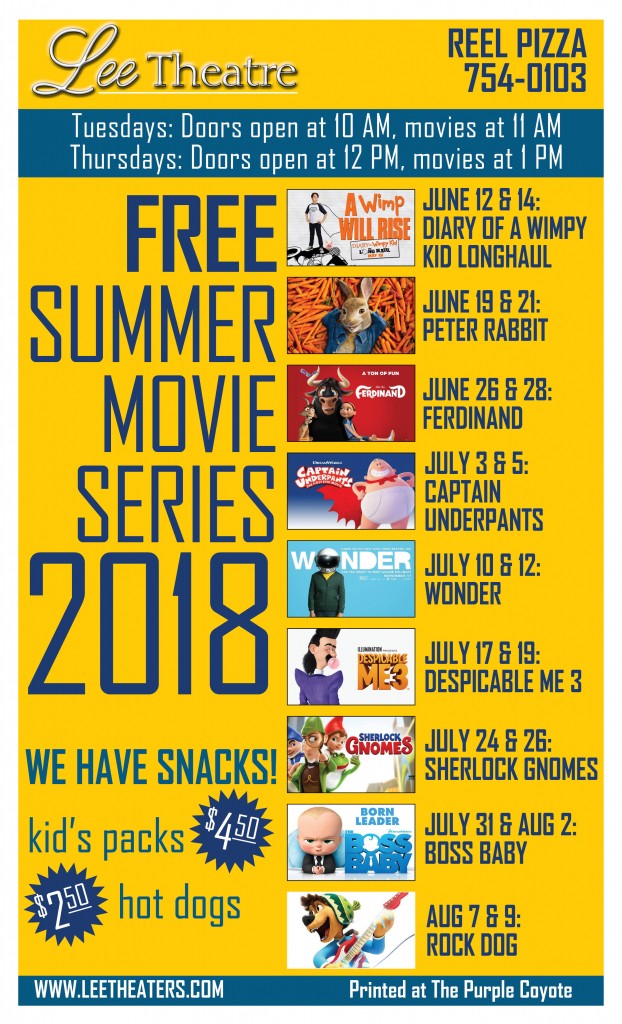 Lee Theater FREE SUMMER MOVIES