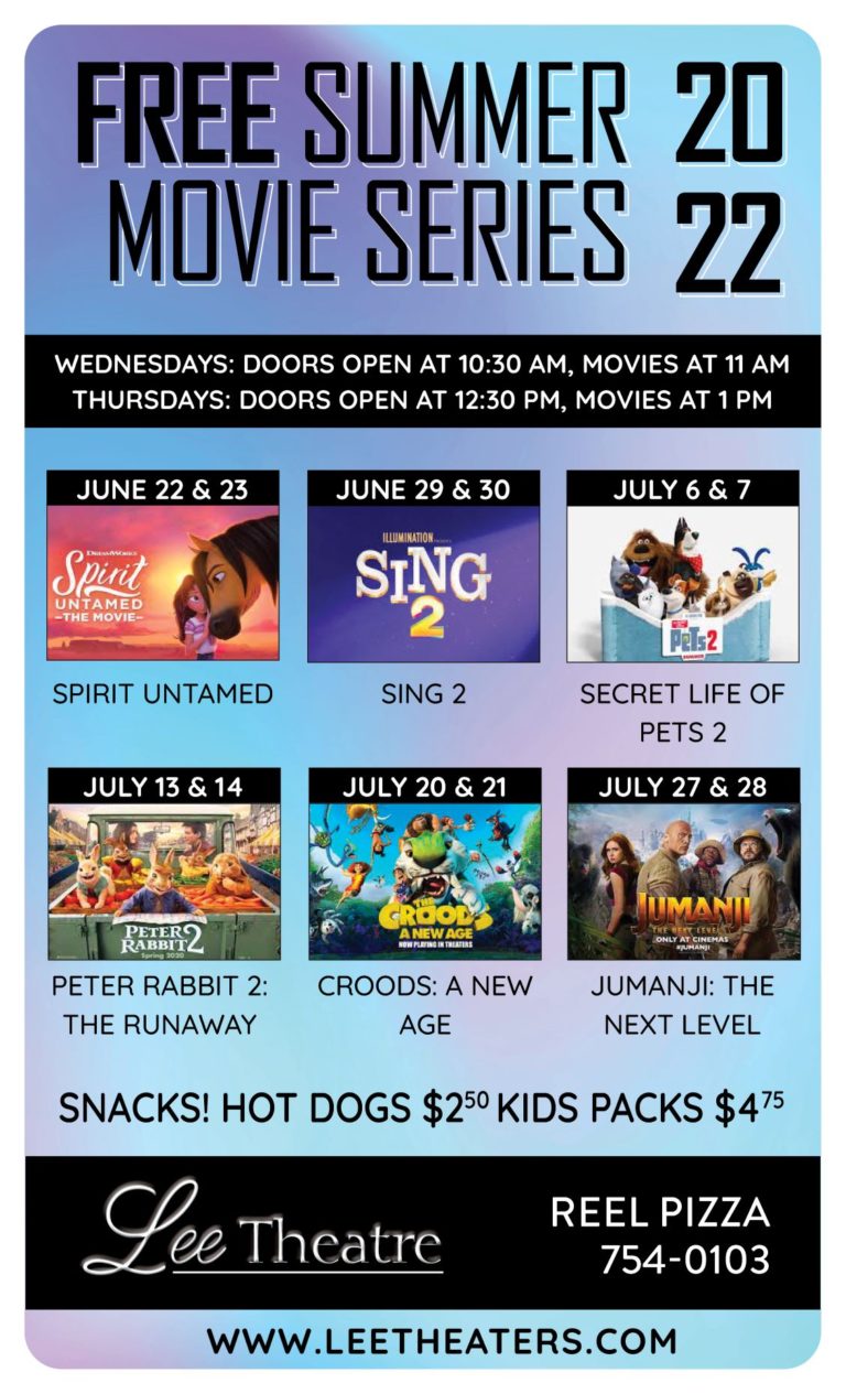 Lee Theater 2022 FREE SUMMER MOVIES