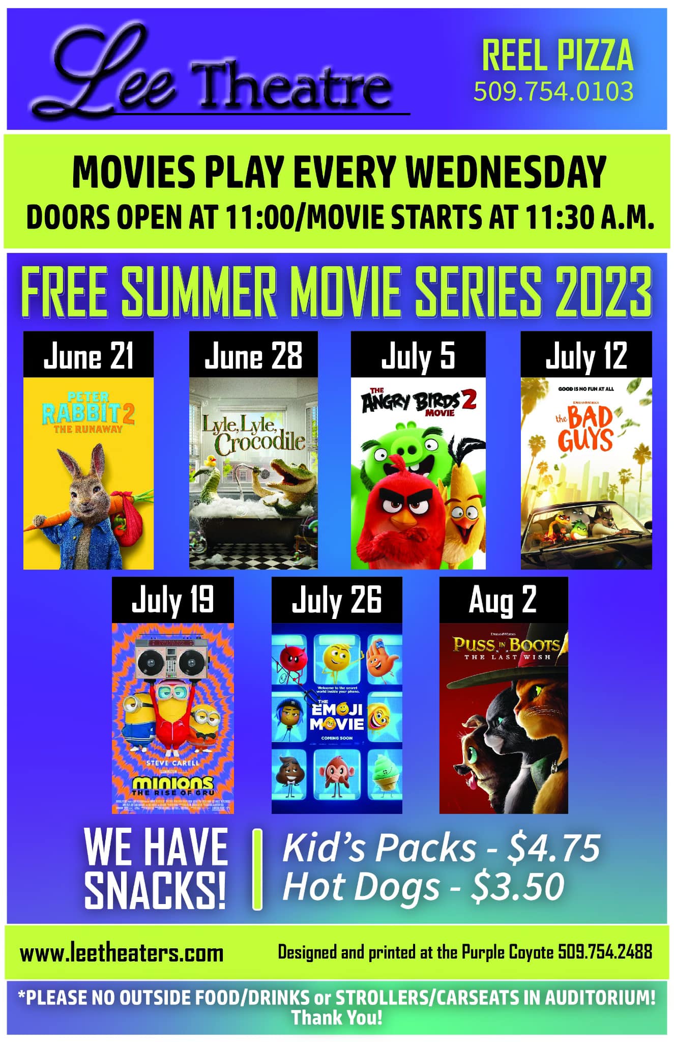 Lee Theater FREE SUMMER MOVIES